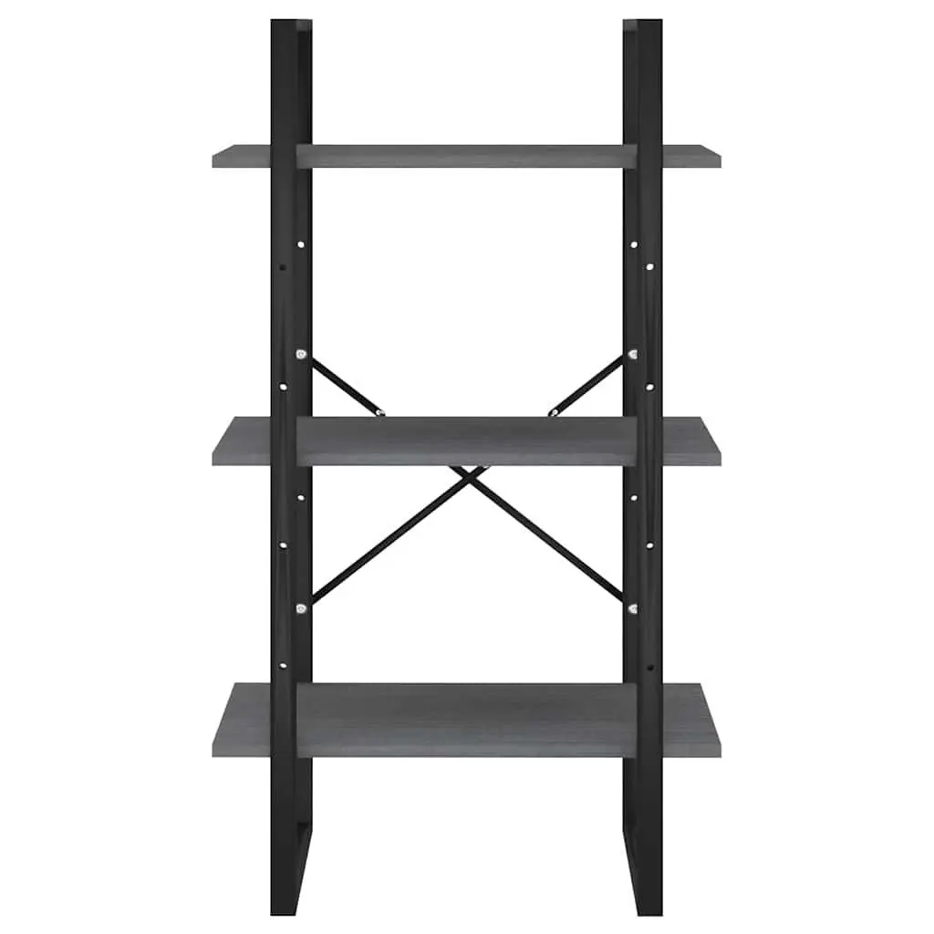 Storage Shelf Grey 60x30x105 cm Solid Pine Wood Bookcase Standing Display Rack