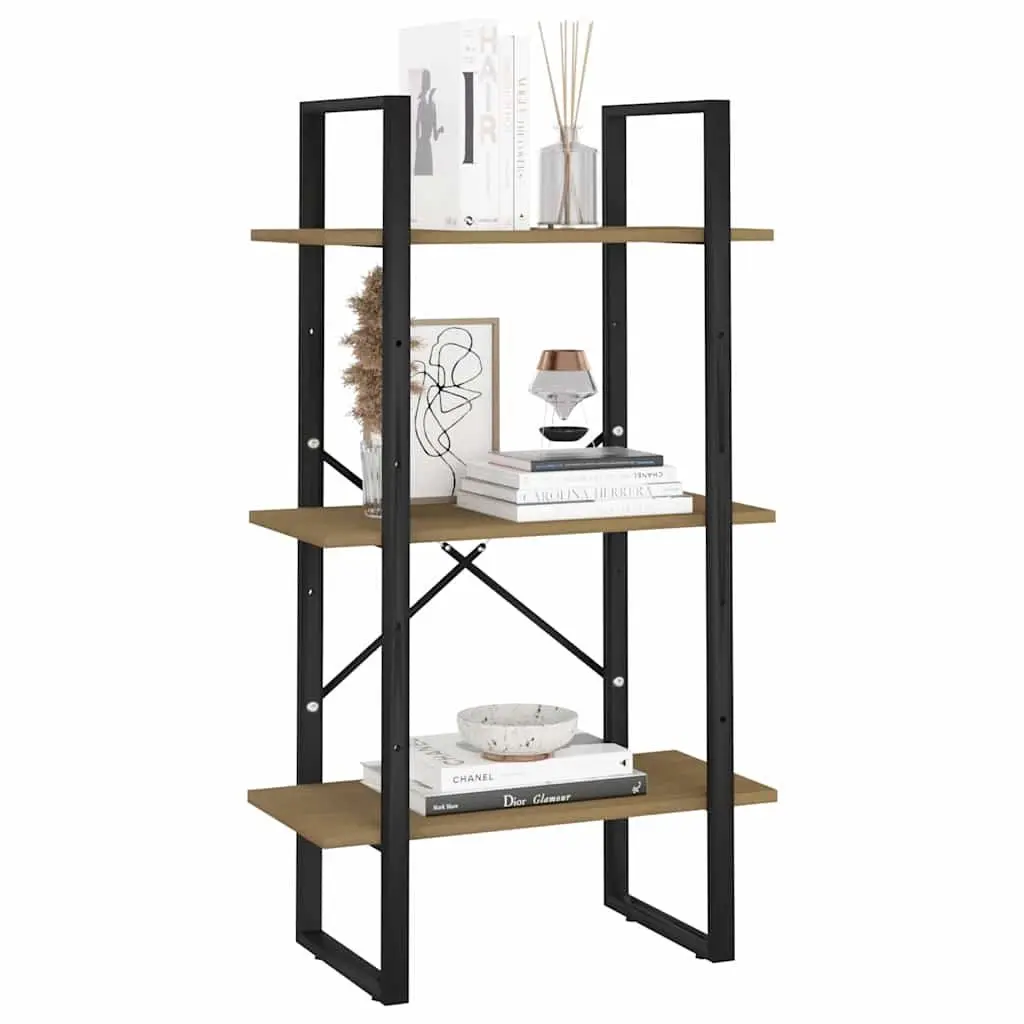 Solid Pine Wood Storage Shelf 60x30x105 cm Brown Bookcase Display Rack