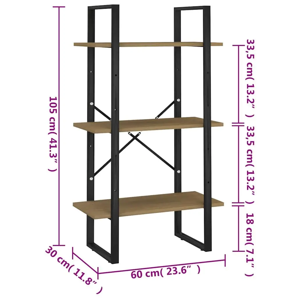 Solid Pine Wood Storage Shelf 60x30x105 cm Brown Bookcase Display Rack