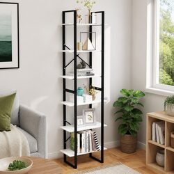 Versatile White Storage Shelf Bookcase 60x30x210 cm