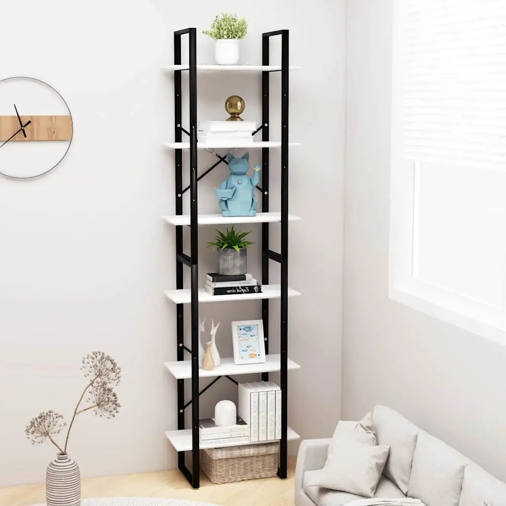 White Storage Shelf Bookcase 60x30x210 cm