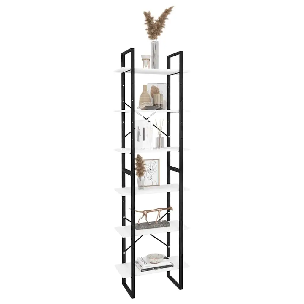 White Storage Shelf Bookcase 60x30x210 cm