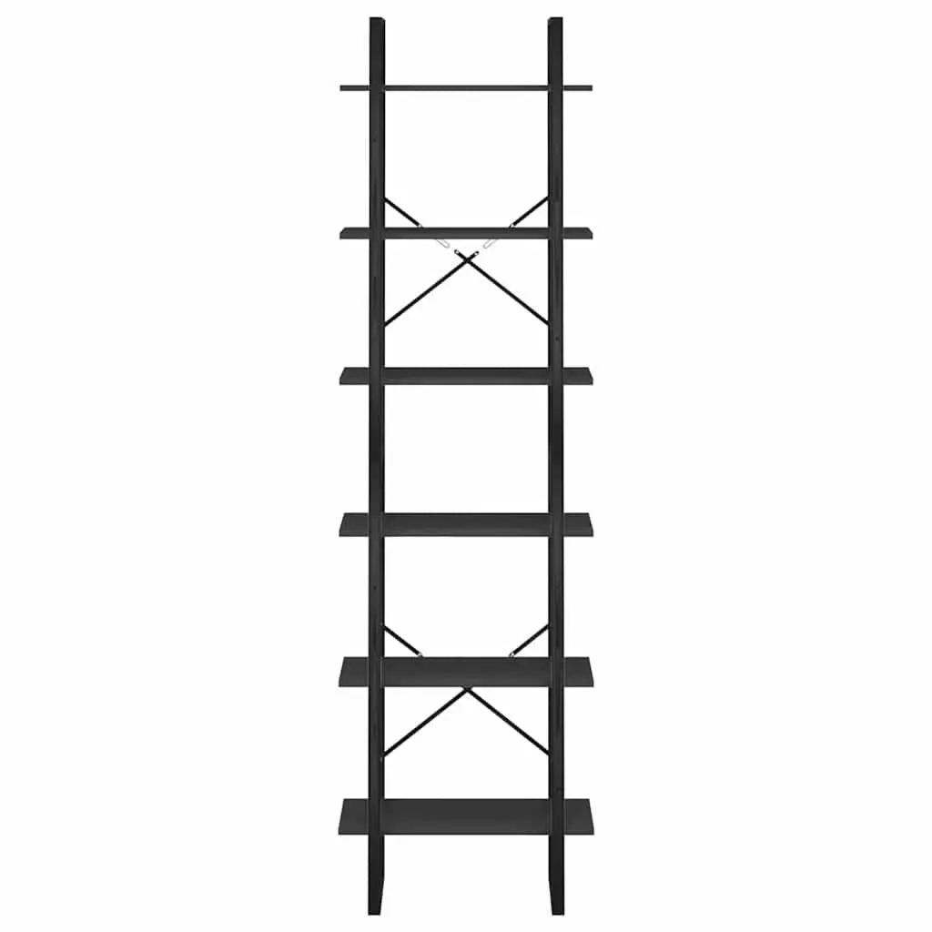 Black Storage Shelf 60x30x210 cm Bookcase Display Stand