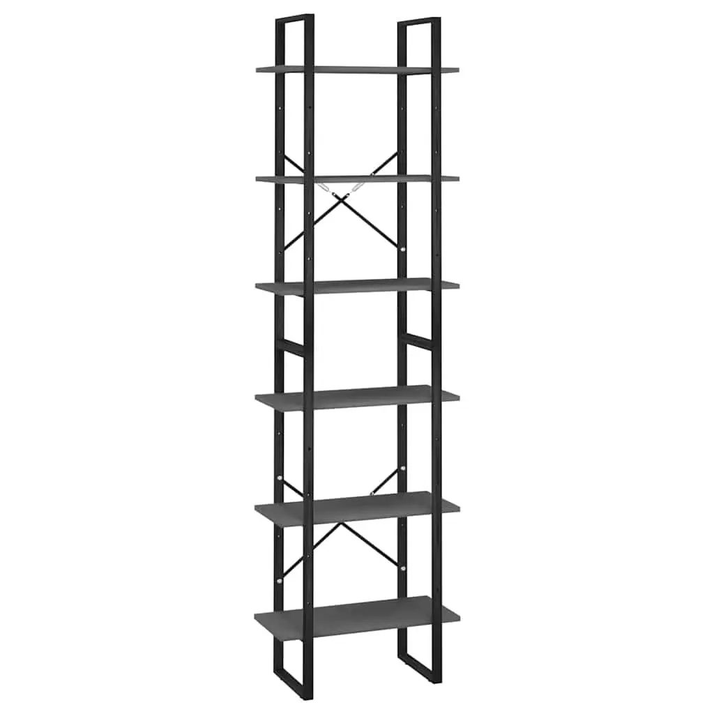 Grey Bookcase Shelving Unit for Home and Kitchen