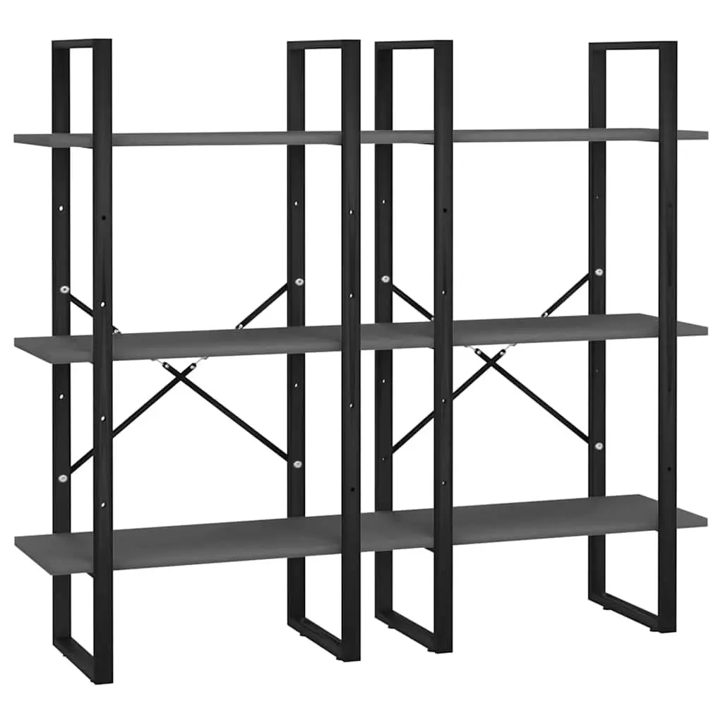 Grey Bookcase Shelving Unit for Home and Kitchen
