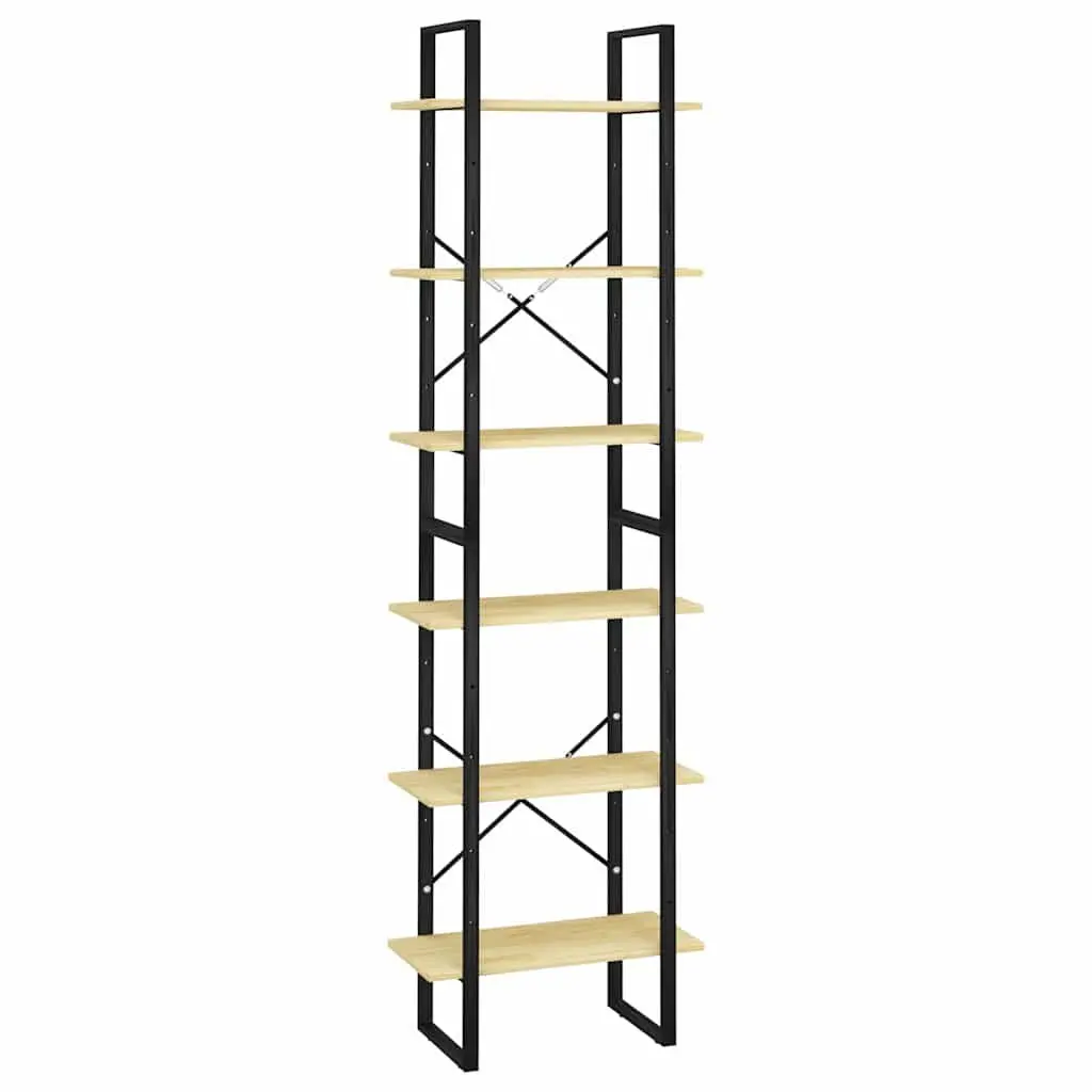 Wooden Bookcase 60x30x210 cm Storage Shelf Display Unit
