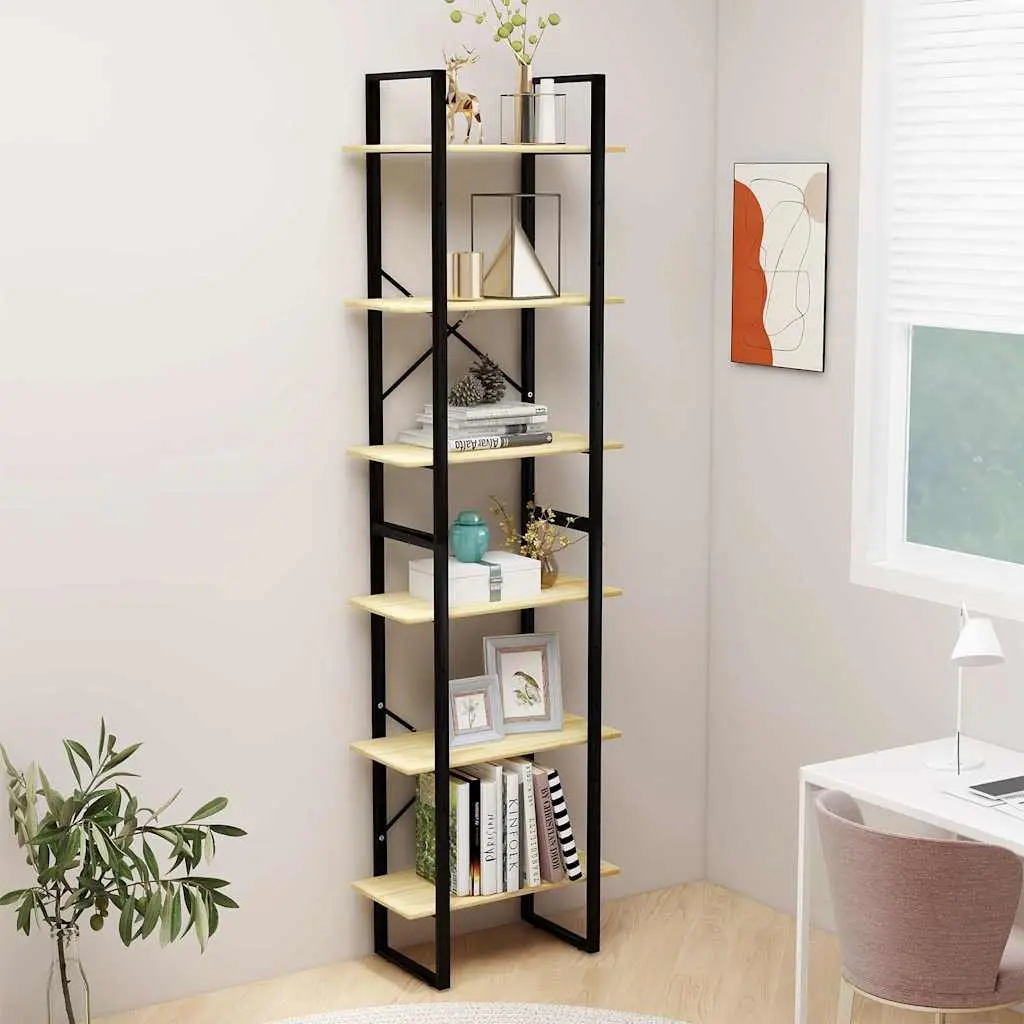 Wooden Bookcase 60x30x210 cm Storage Shelf Display Unit