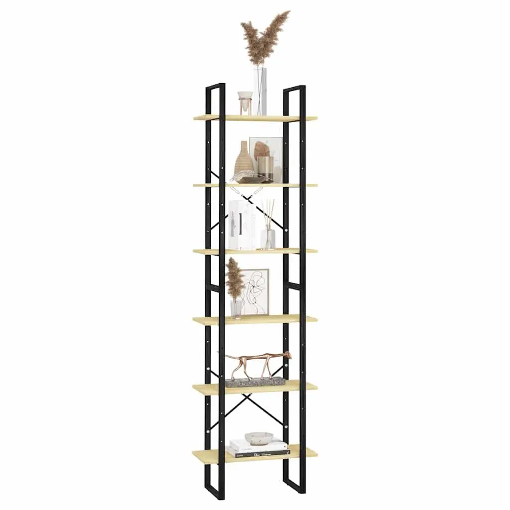 Wooden Bookcase 60x30x210 cm Storage Shelf Display Unit