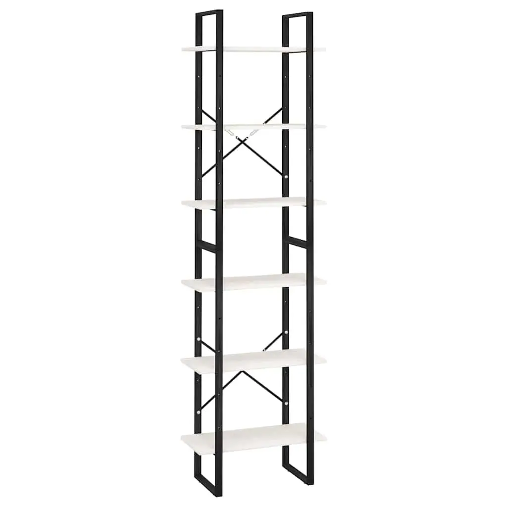 White Standing Bookcase Storage Shelf 60x30x210 cm
