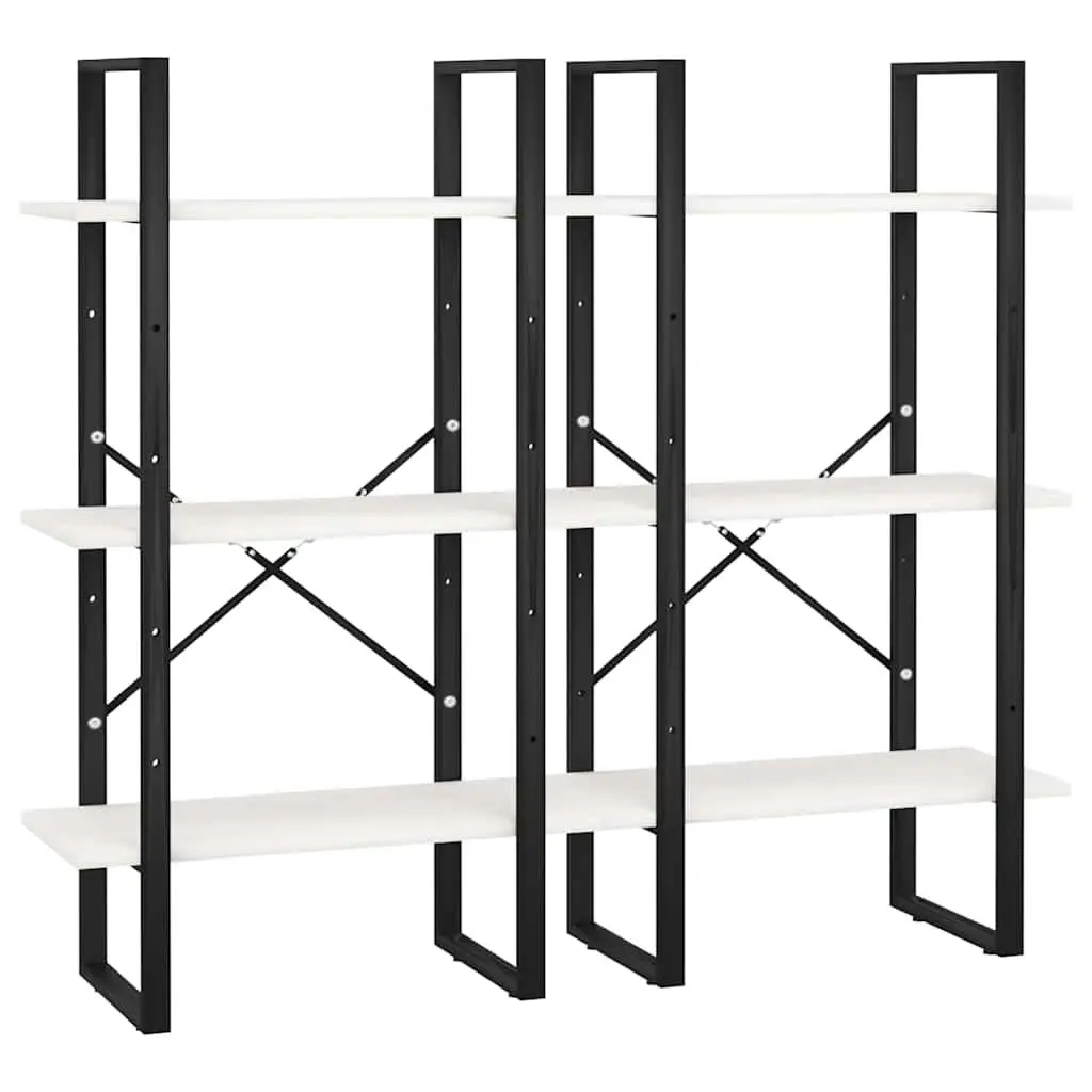 White Standing Bookcase Storage Shelf 60x30x210 cm