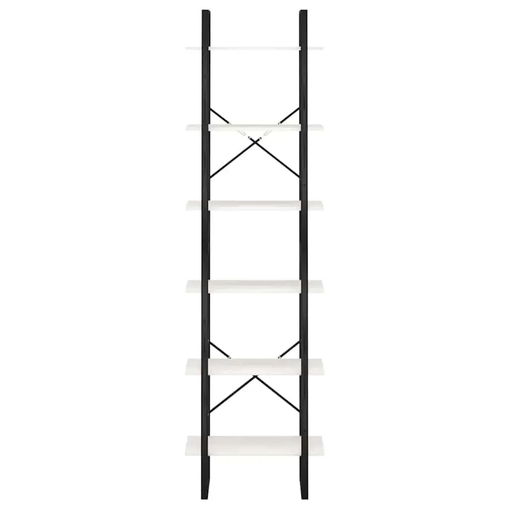 White Standing Bookcase Storage Shelf 60x30x210 cm