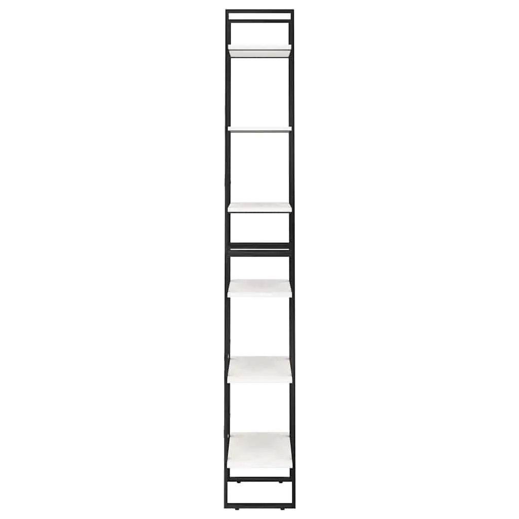 White Standing Bookcase Storage Shelf 60x30x210 cm