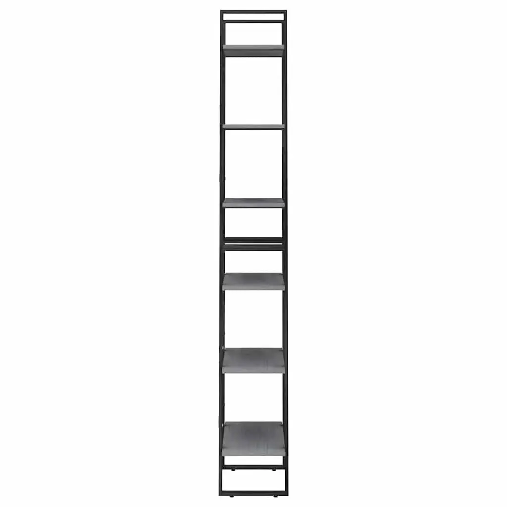 Grey Standing Bookcase Storage Shelf 60x30x210cm