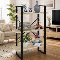 Brown Engineered Wood Book Cabinet with 3 Storage Shelves