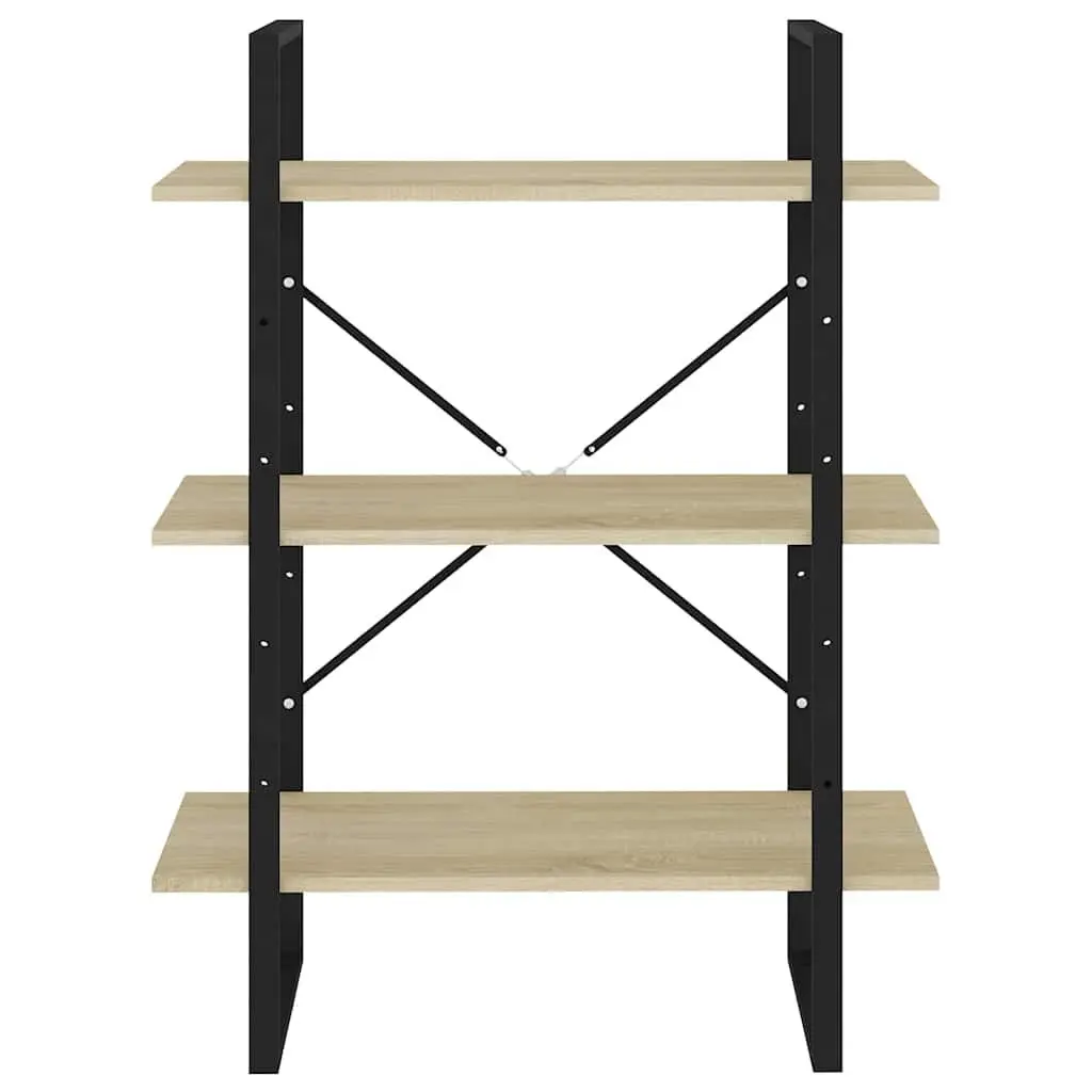 Brown Engineered Wood Book Cabinet with 3 Storage Shelves