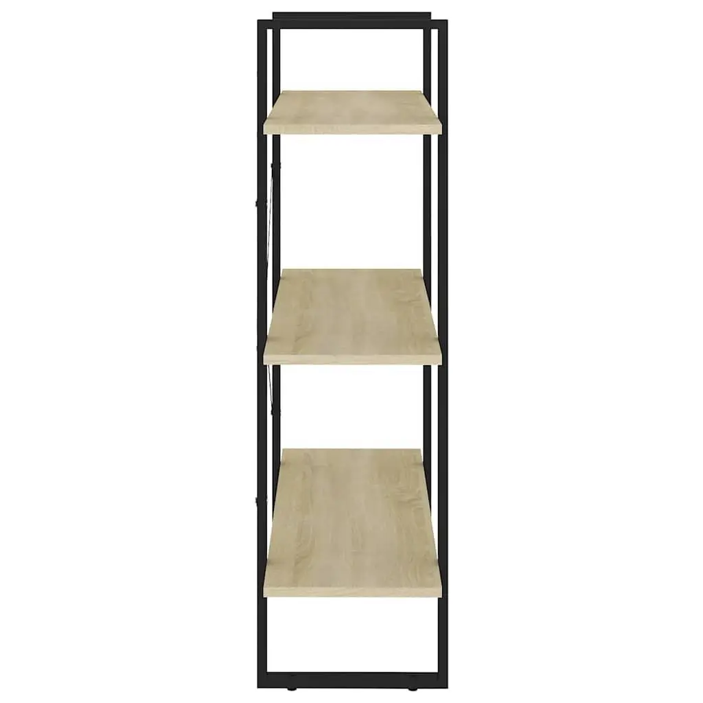 Brown Engineered Wood Book Cabinet with 3 Storage Shelves