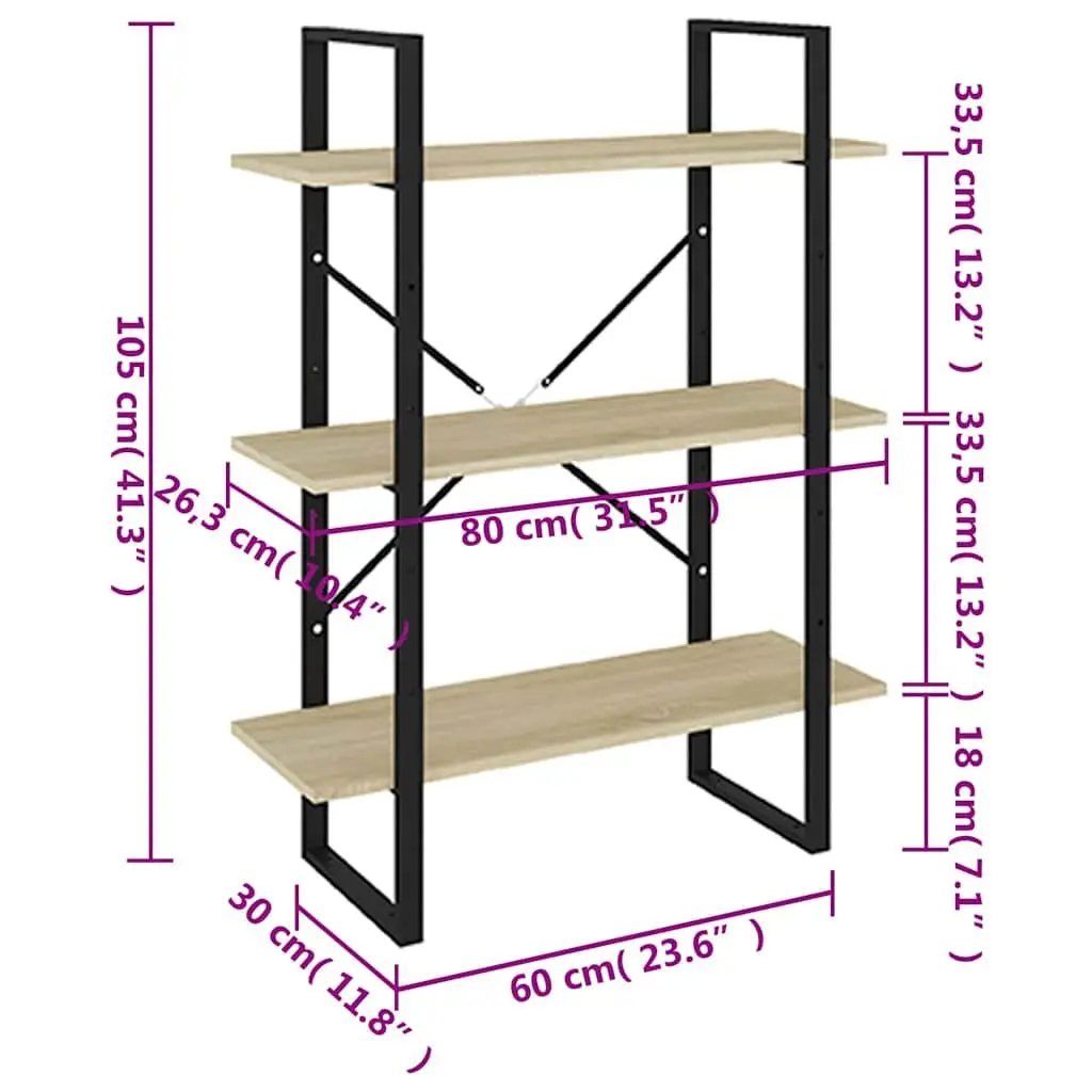 Brown Engineered Wood Book Cabinet with 3 Storage Shelves