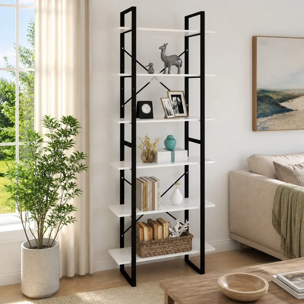 High Cabinet White 80x30x210 cm Engineered Wood Tall Shelving Unit