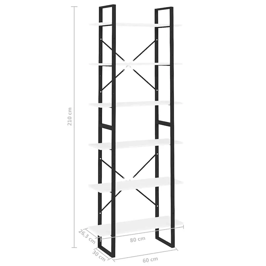 High Cabinet White 80x30x210 cm Engineered Wood Tall Shelving Unit