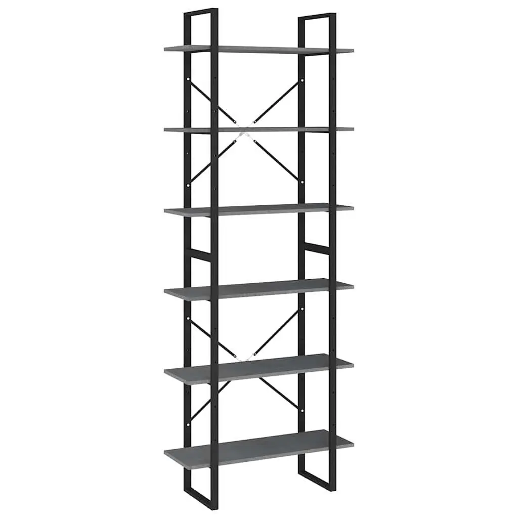 High Cabinet Shelving Unit in Grey 80x30x210 cm
