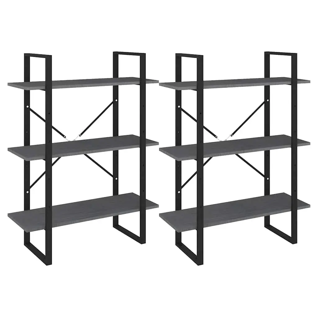 High Cabinet Shelving Unit in Grey 80x30x210 cm