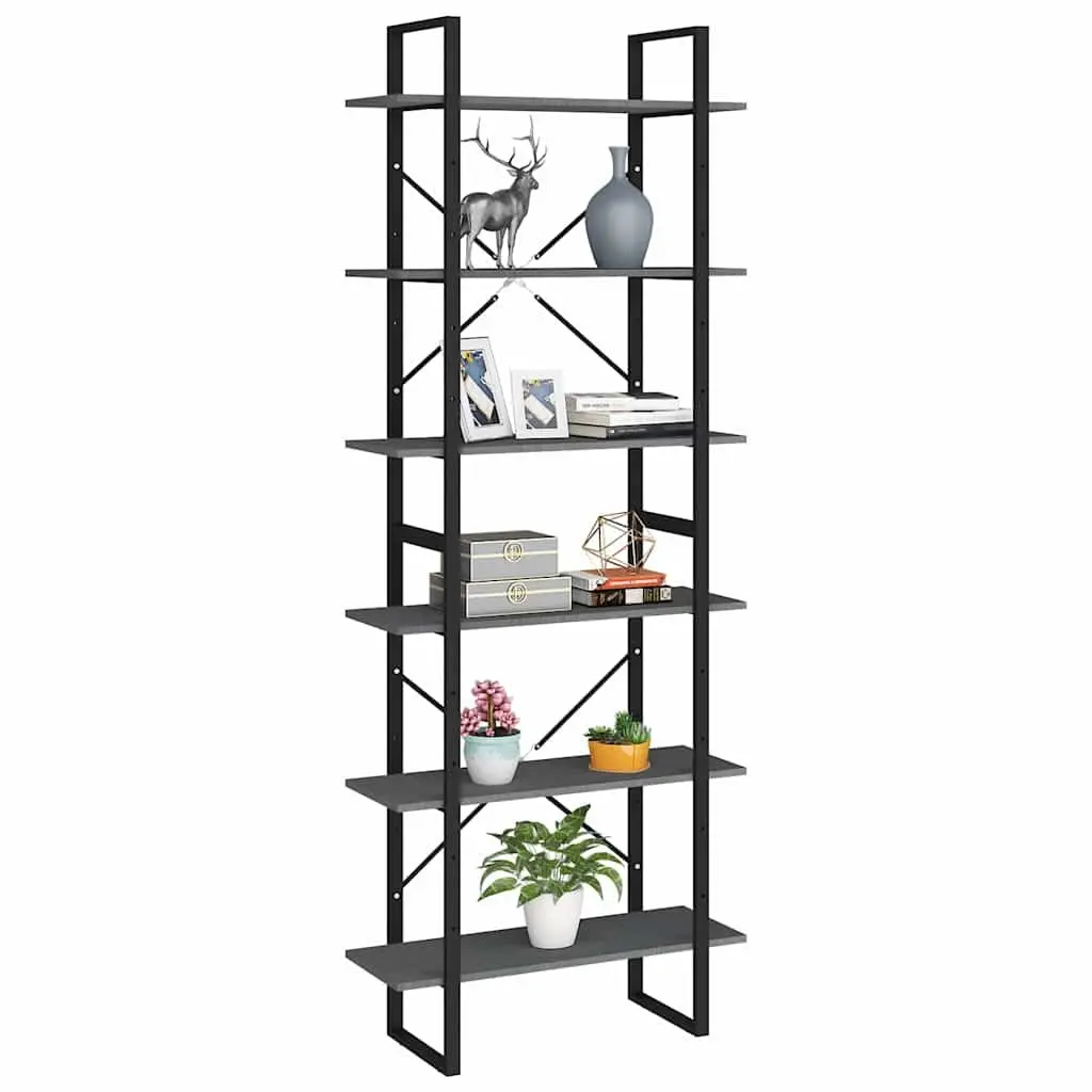 High Cabinet Shelving Unit in Grey 80x30x210 cm