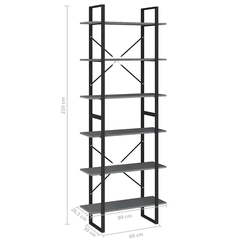 High Cabinet Shelving Unit in Grey 80x30x210 cm