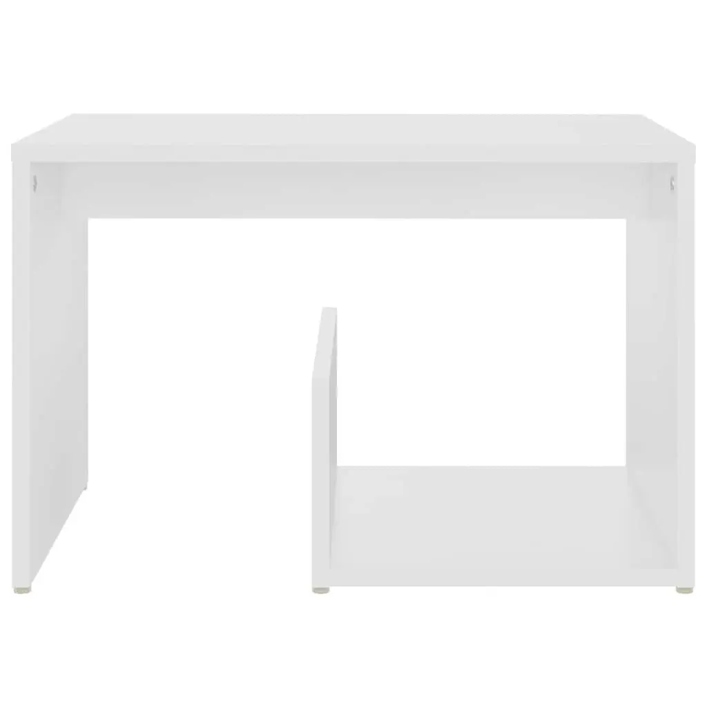 End Table White Modern Storage 59 x 36 x 38 cm Engineered Wood
