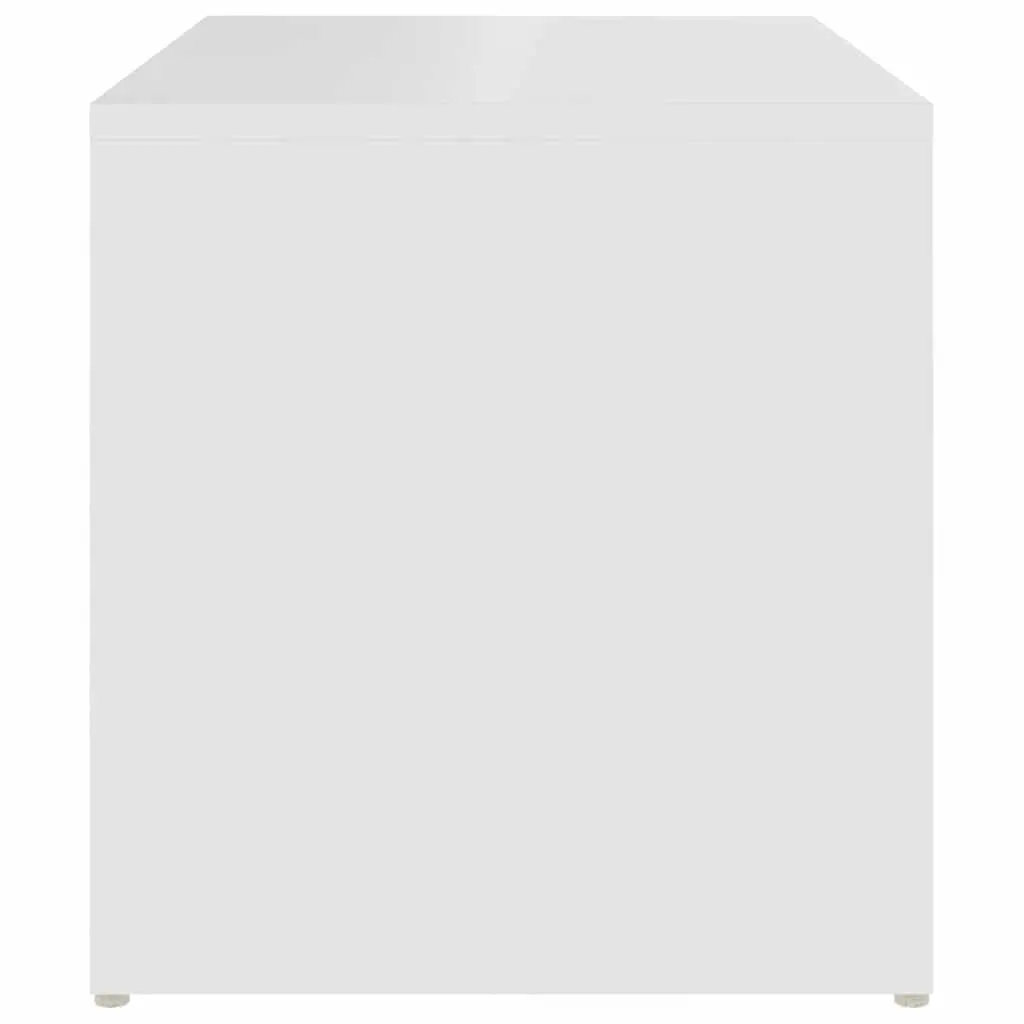 End Table White Modern Storage 59 x 36 x 38 cm Engineered Wood