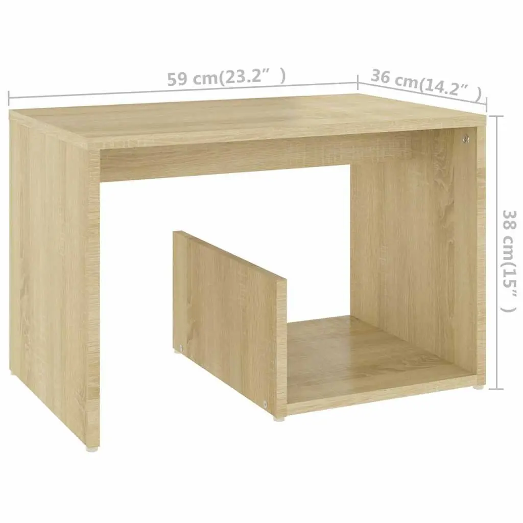 Side Table Sonoma Oak Brown Engineered Wood 59 x 36 x 38 cm
