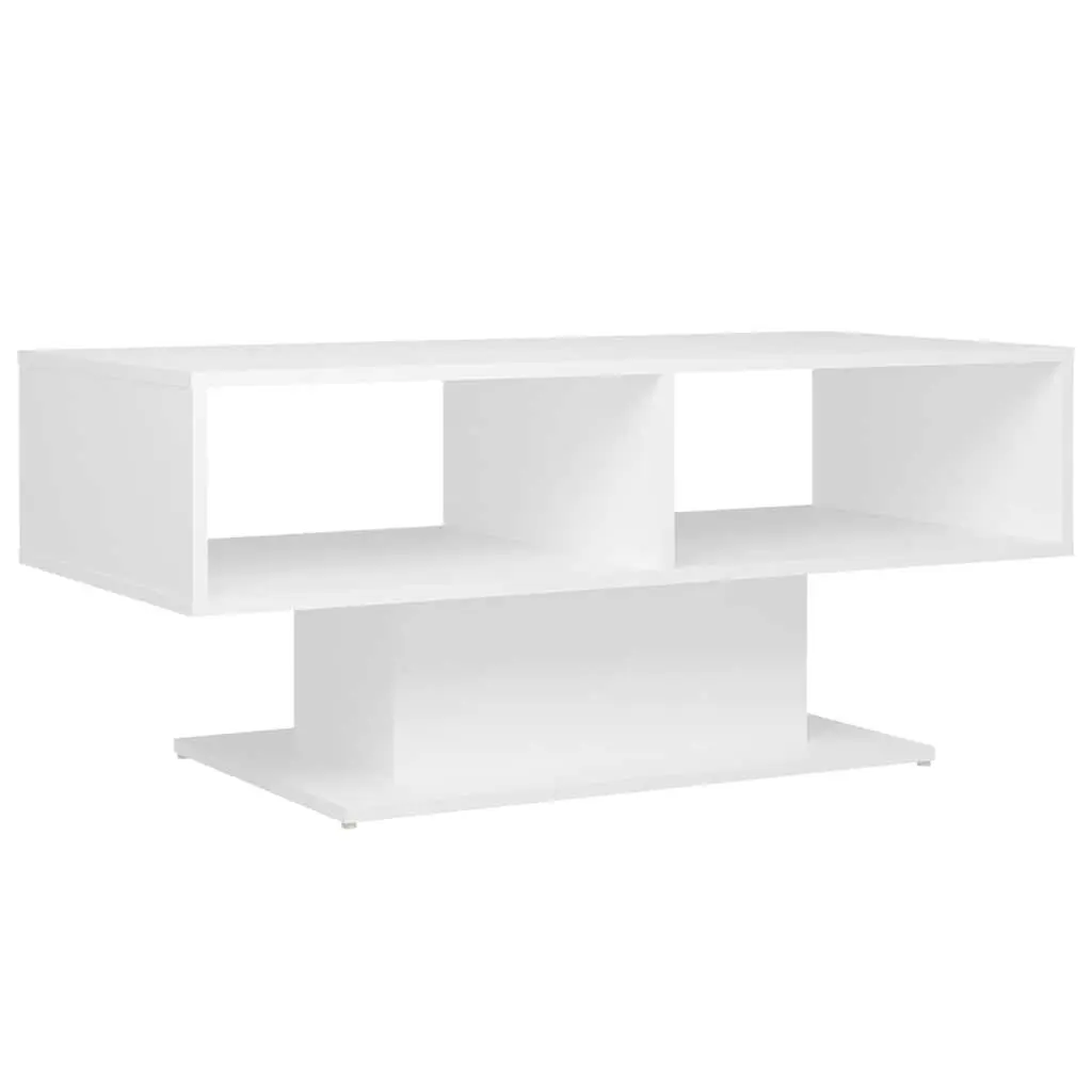 Coffee Table White Modern 103.5 x 50 x 44.5 cm Engineered Wood