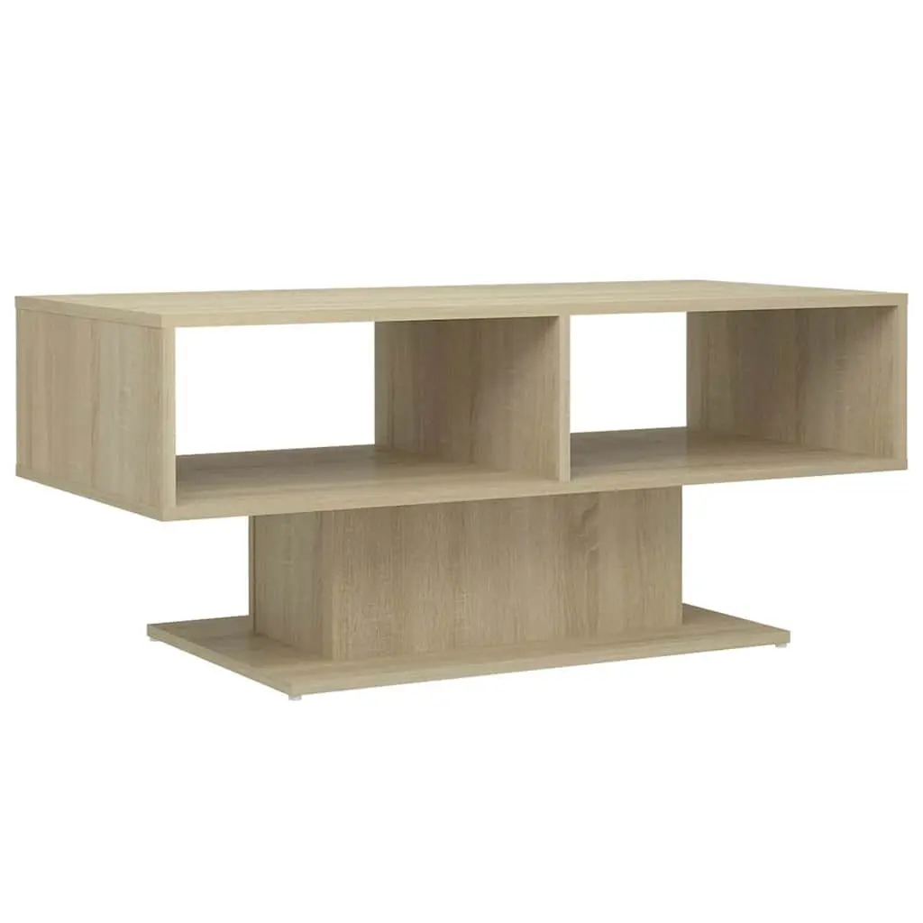 Coffee Table Brown Storage Shelf Living Room Accent Side Table Modern Design