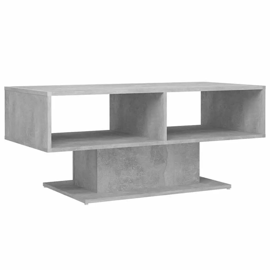 Coffee Table Grey Storage Shelf Modern Engineered Wood 103.5 x 50 x 44.5 cm
