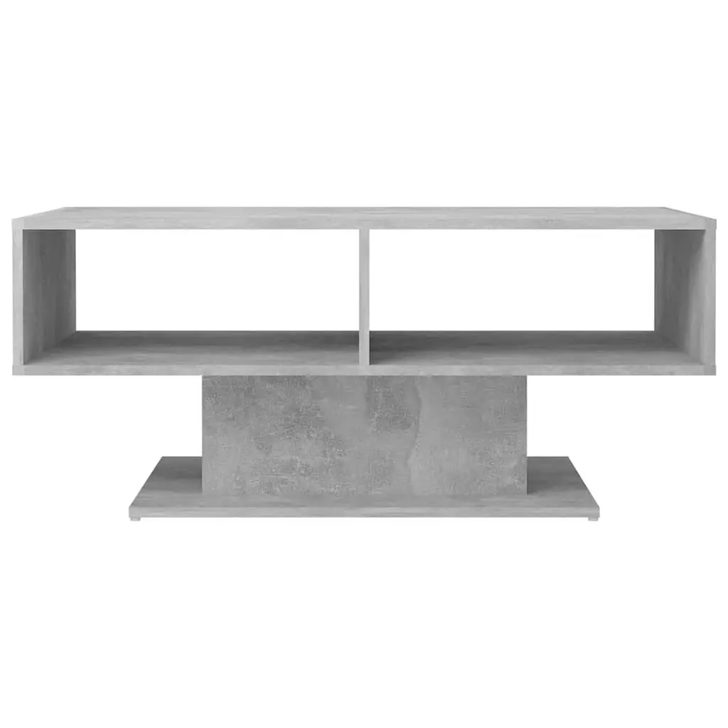 Coffee Table Grey Storage Shelf Modern Engineered Wood 103.5 x 50 x 44.5 cm