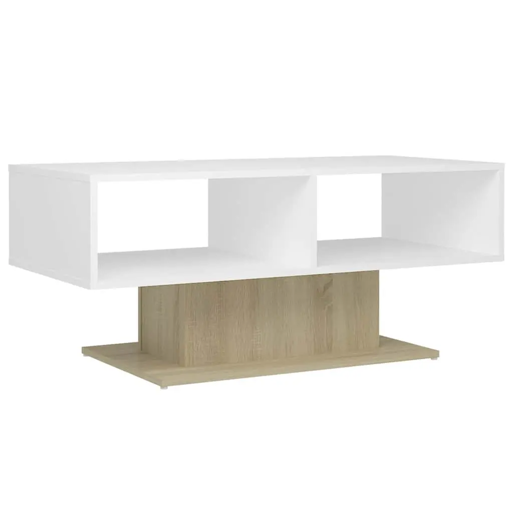 Coffee Table White Contemporary 103.5 x 50 x 44.5 cm Engineered Wood
