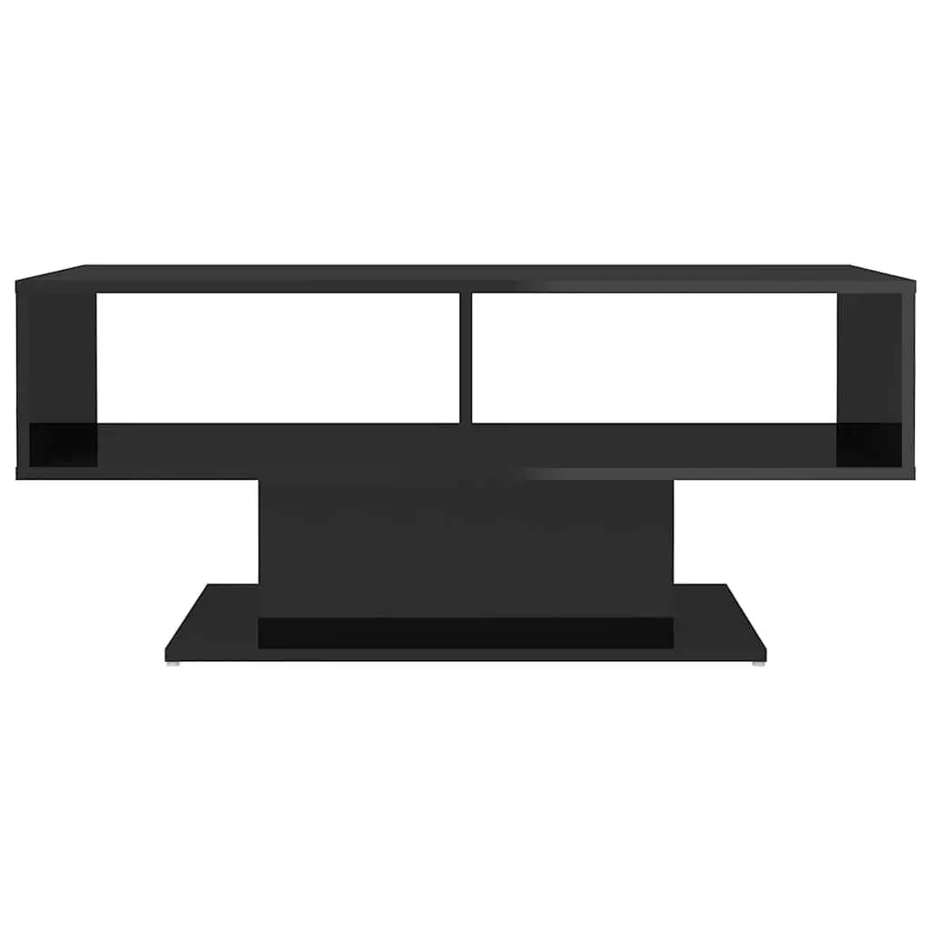 Coffee Table Black High Gloss 103.5 x 50 x 44.5 cm Engineered Wood