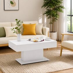 Elegant White Coffee Table for Living Room Comfort