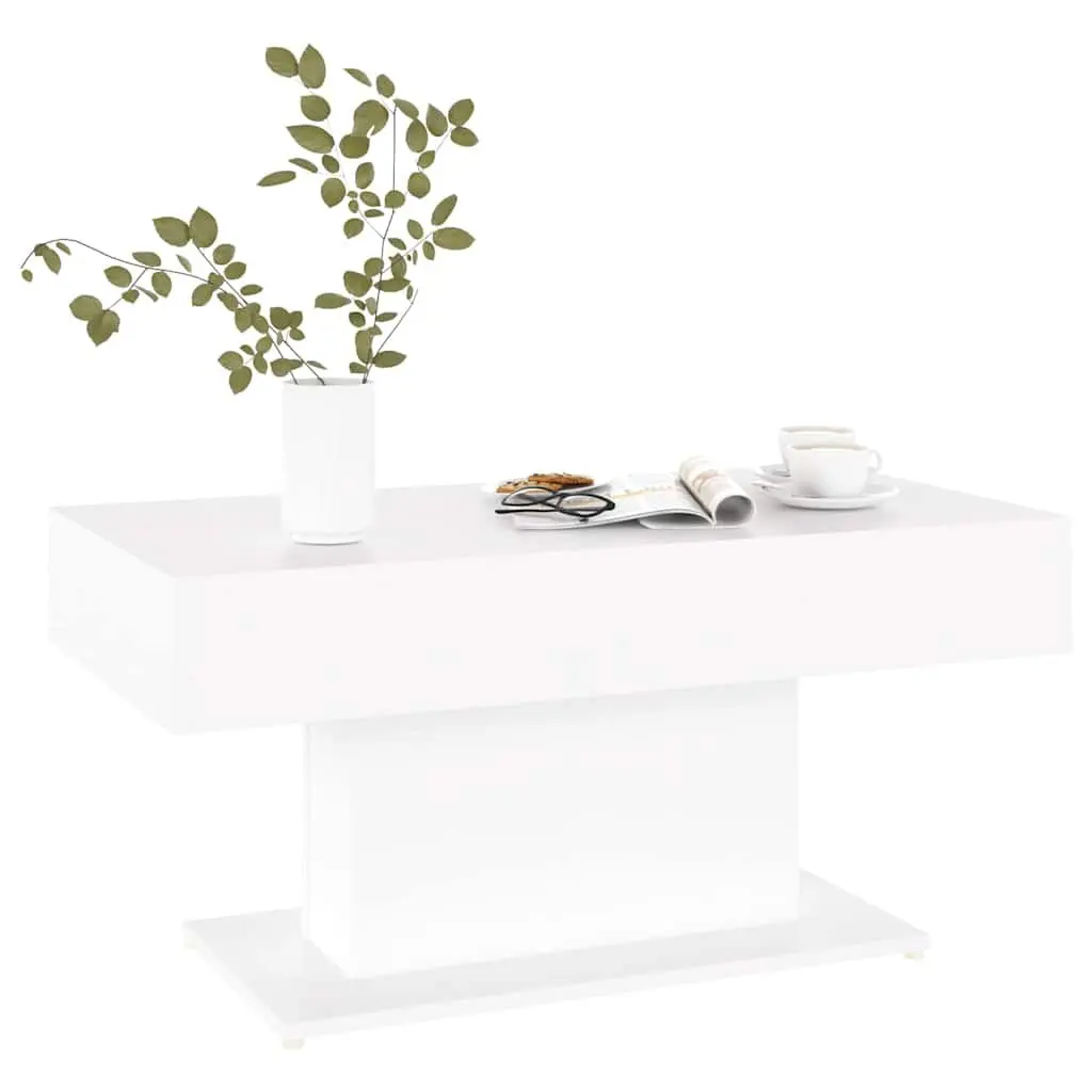 Coffee Table White Modern 96x50x45cm Engineered Wood