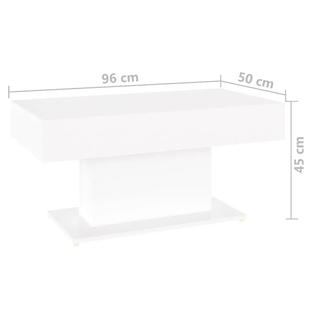 Coffee Table White Modern 96x50x45cm Engineered Wood