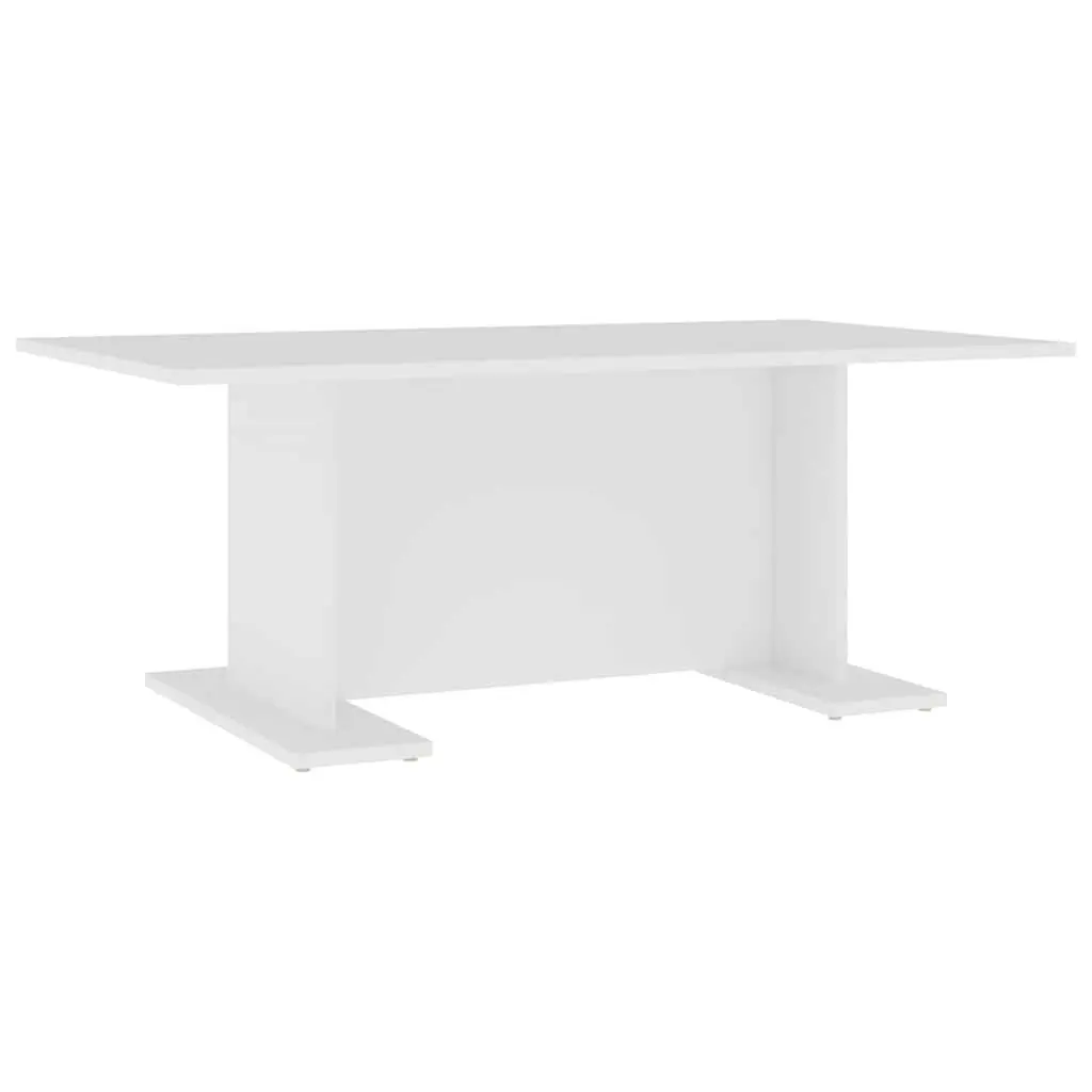 Coffee Table Modern White 103.5L x 60W x 40H cm Engineered Wood