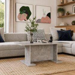 Grey Engineered Wood Coffee Table for Cozy Living Spaces