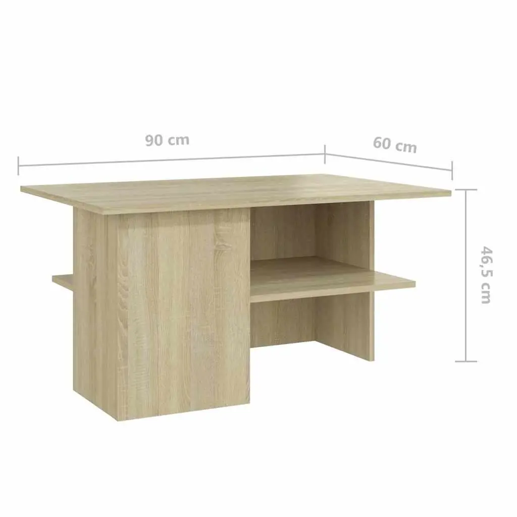 Coffee Table Sonoma Oak 90x60x46.5cm Engineered Wood