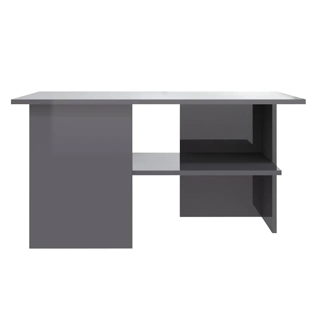 Coffee Table High Gloss Grey Modern 90 x 60 x 46.5 cm Engineered Wood