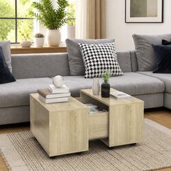 Sonoma Oak Extendable Coffee Table with Wheels