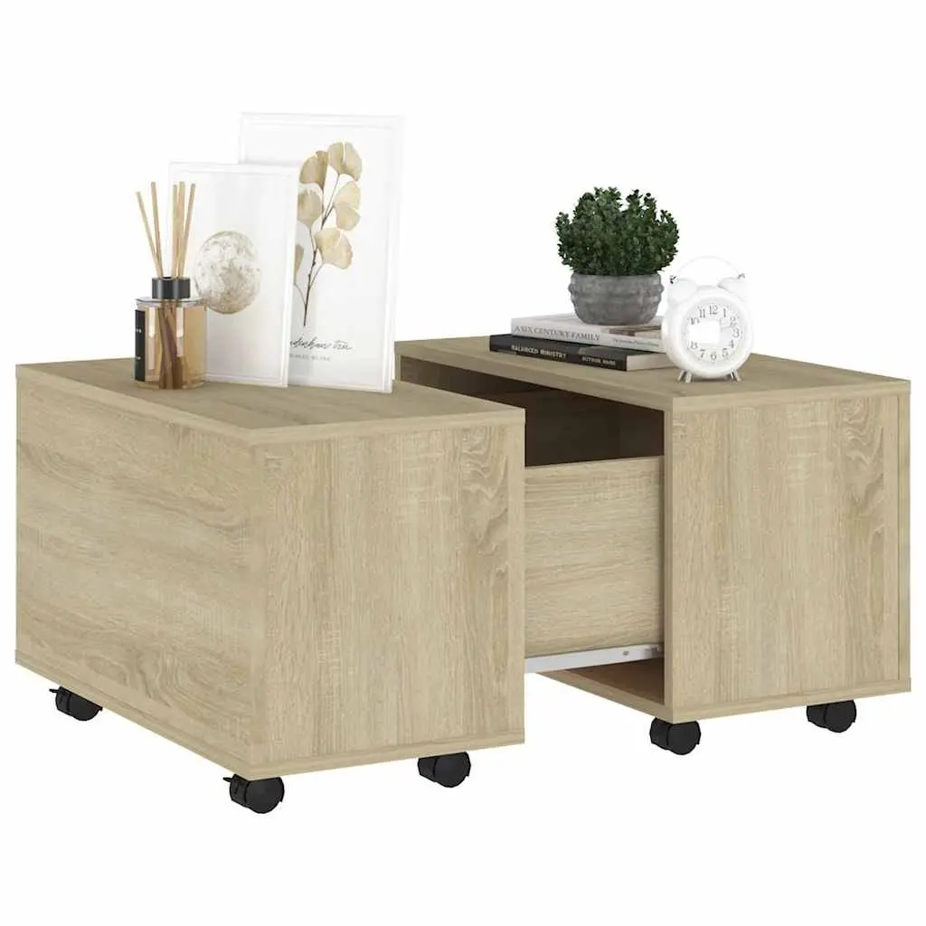 Sonoma Oak Extendable Coffee Table with Wheels