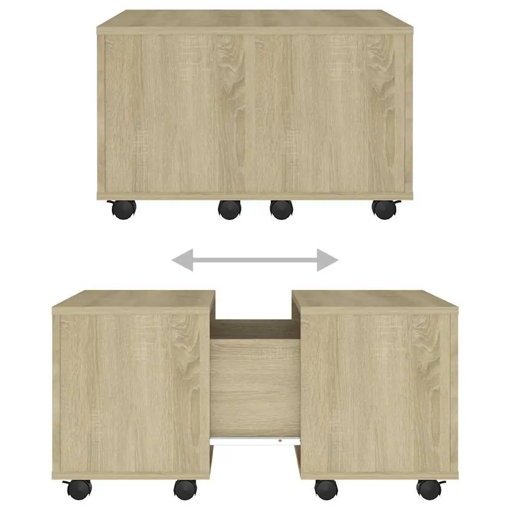 Sonoma Oak Extendable Coffee Table with Wheels