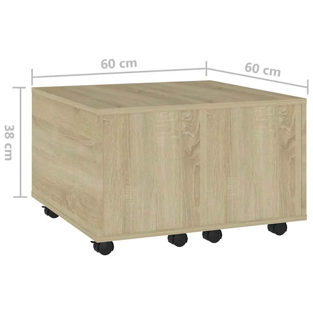 Sonoma Oak Extendable Coffee Table with Wheels