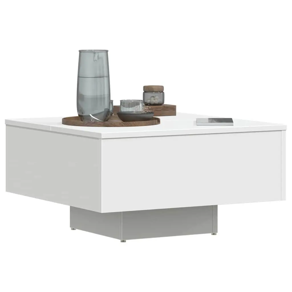 Coffee Table White 60x60x31.5 cm Engineered Wood Centre Living Room Accent
