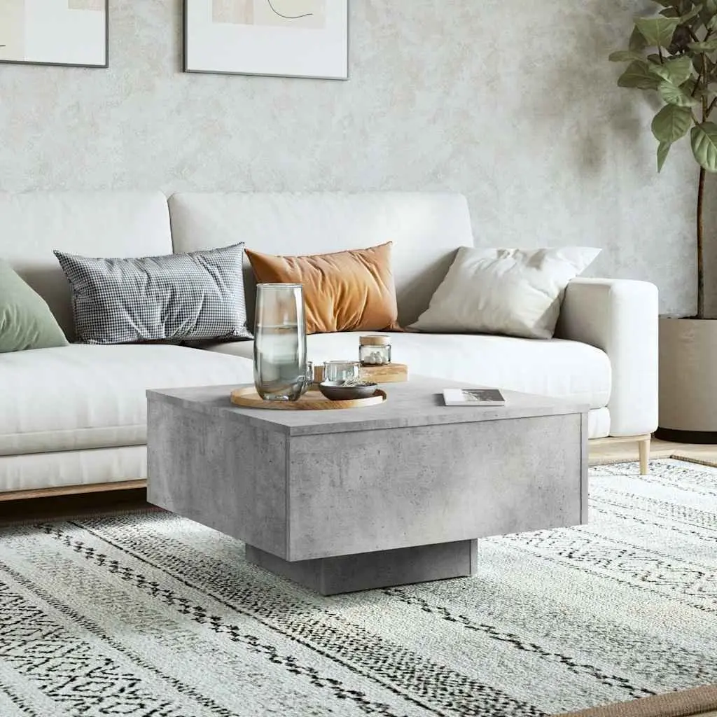 Coffee Table Grey Modern 60x60x31.5cm Engineered Wood