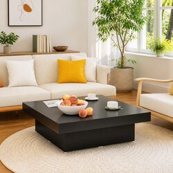 Black Square Coffee Table for Modern Living Spaces